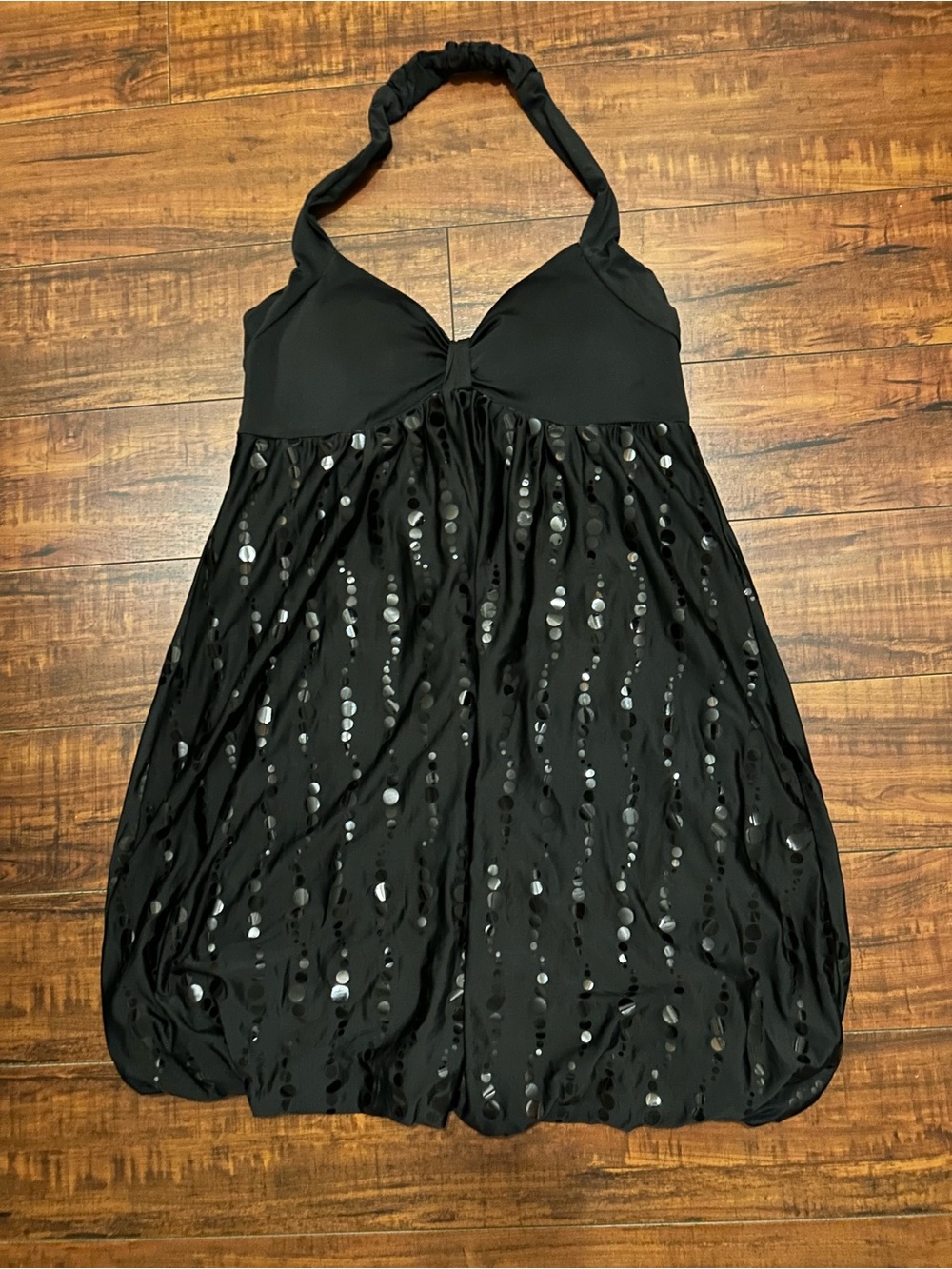 Black Sequin Halter Babydoll Dress #Wetseal fits like a large